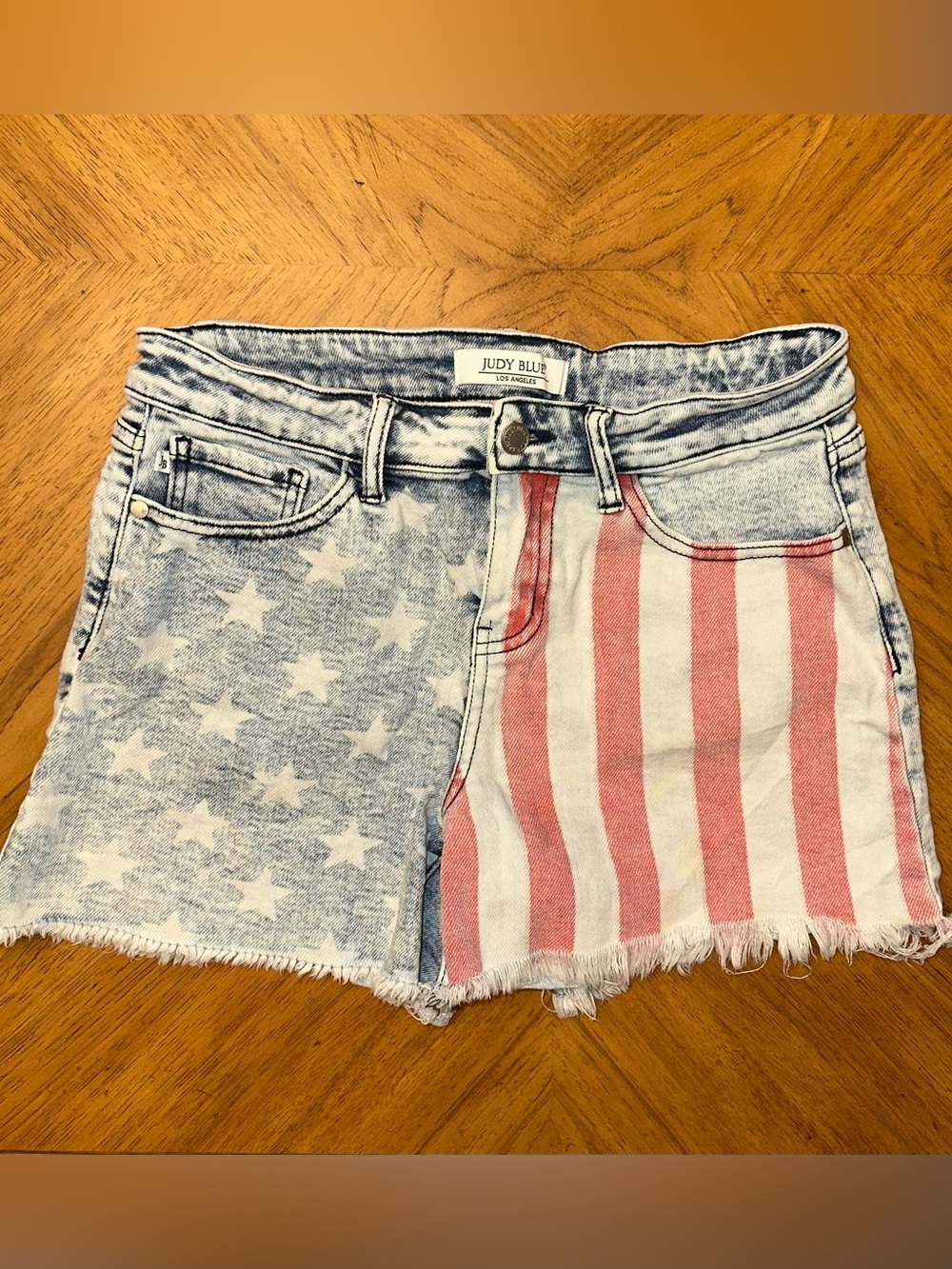 Judy Blue Women's Americana Flag Jean Shorts - Red & Blue
